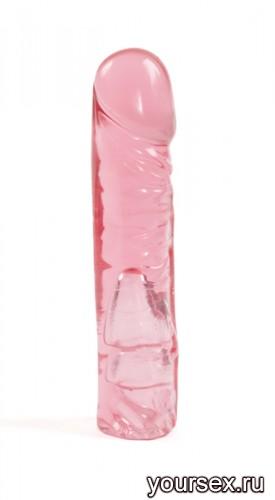 Насадка для страпона Doc Johnson Crystal Jellies® Vac-U-Lock™, розовый