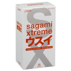 Латексные презервативы Sagami Xtreme ультратонкие, 15 шт