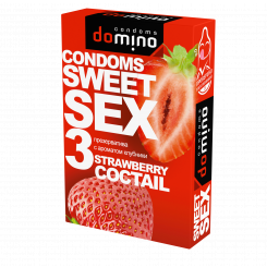 Презервативы Domino Sweet Sex Клубничный коктейль, 3 шт