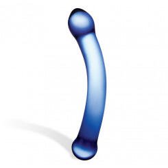 Стеклянный фалос для точки G Glas Curved G-Spot 16 см, синий