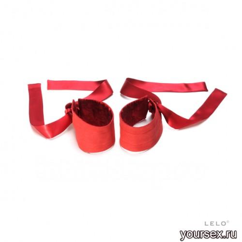   Lelo - Etherea Silk Cuffs Red