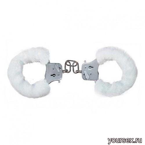 Furry Fun Cuffs White Plush