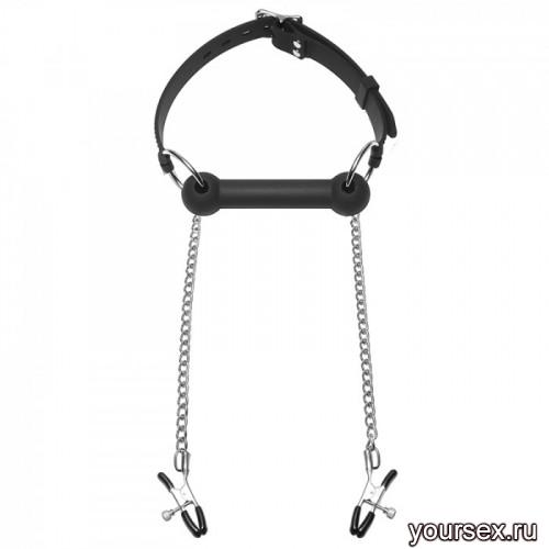  Equine Silicone Bit Gag with Nipple Clamps