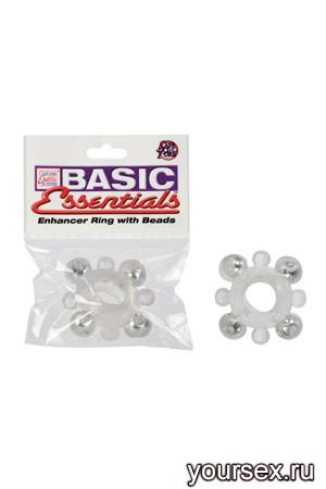   Basic Essentials Enhancer Ring with Beads,  - California Exotic Novelties