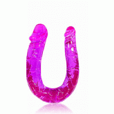 Анально-вагинальный стимулятор U-формы Seven Creations Double Mini, фиолетовый
