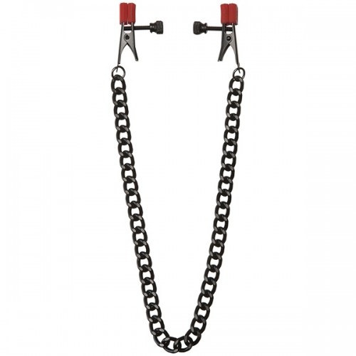    Doc Johnson Kink - Chain - Nipple Clips with Heavy Chain and Silicone Tips 