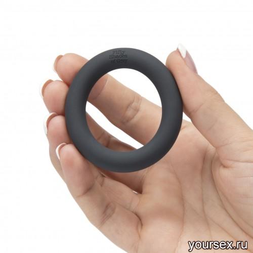   A Perfect O-Fifty Shades of Grey Silicone Cock Ring, 