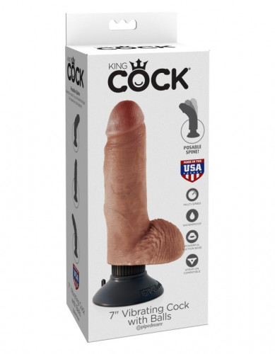    PipeDream King Cock 7 Vibrating Cock With Balls, 