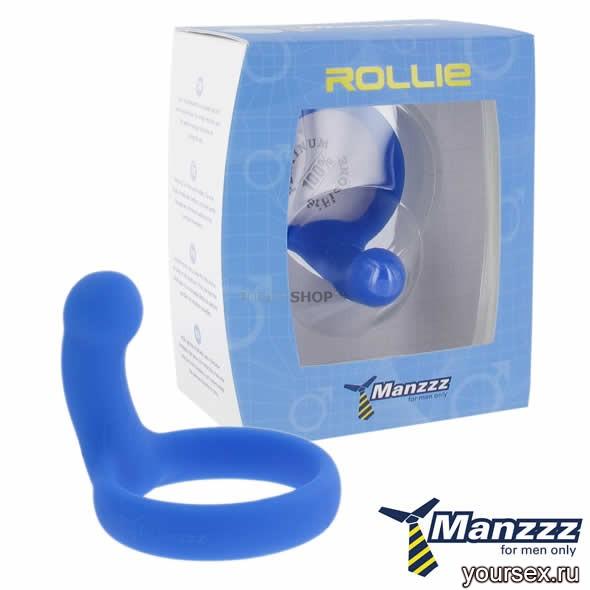 Эрекционное кольцо ManzzzToys - Rollie (Blue), голубое